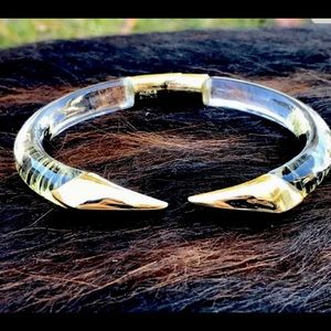 Alexis Bittar gold tone /black lucite bracelet